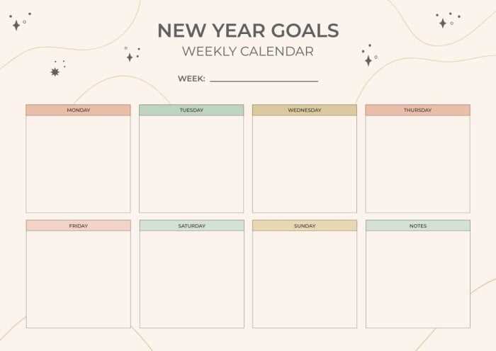 free week calendar template