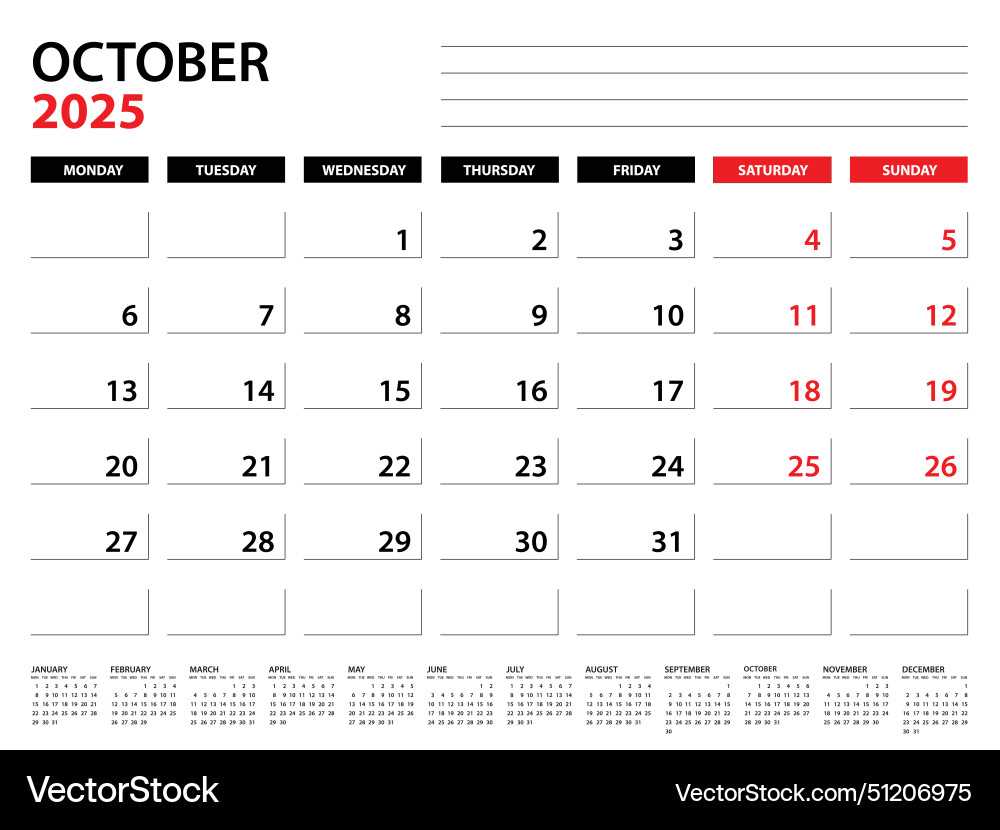 october 2025 calendar template