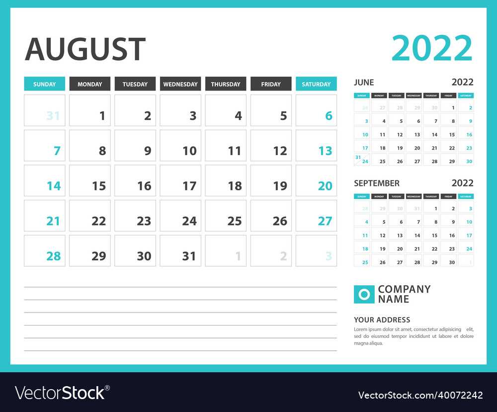 august month calendar template