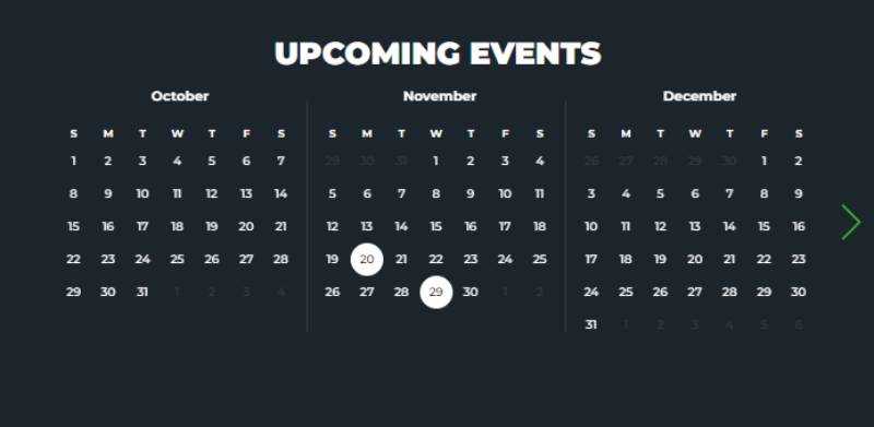 calendar html template bootstrap