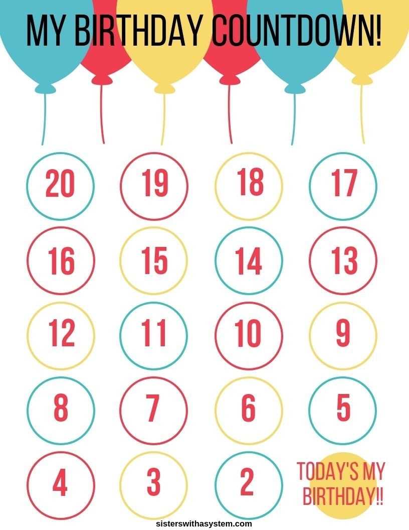 free printable countdown calendar template