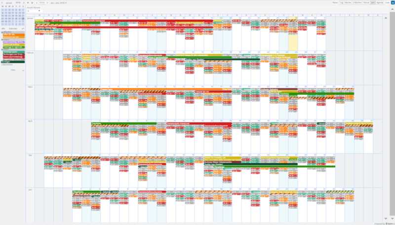 long range training calendar template