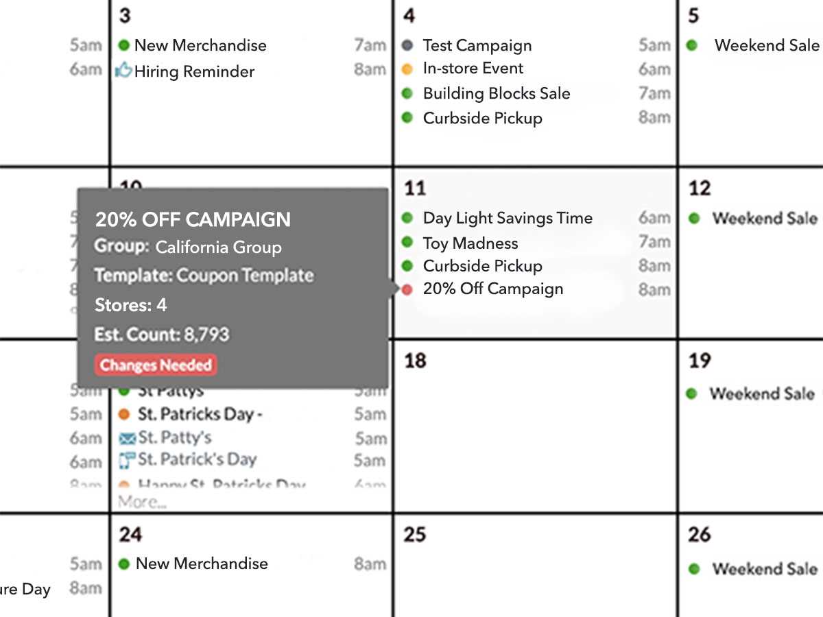 retail marketing calendar template