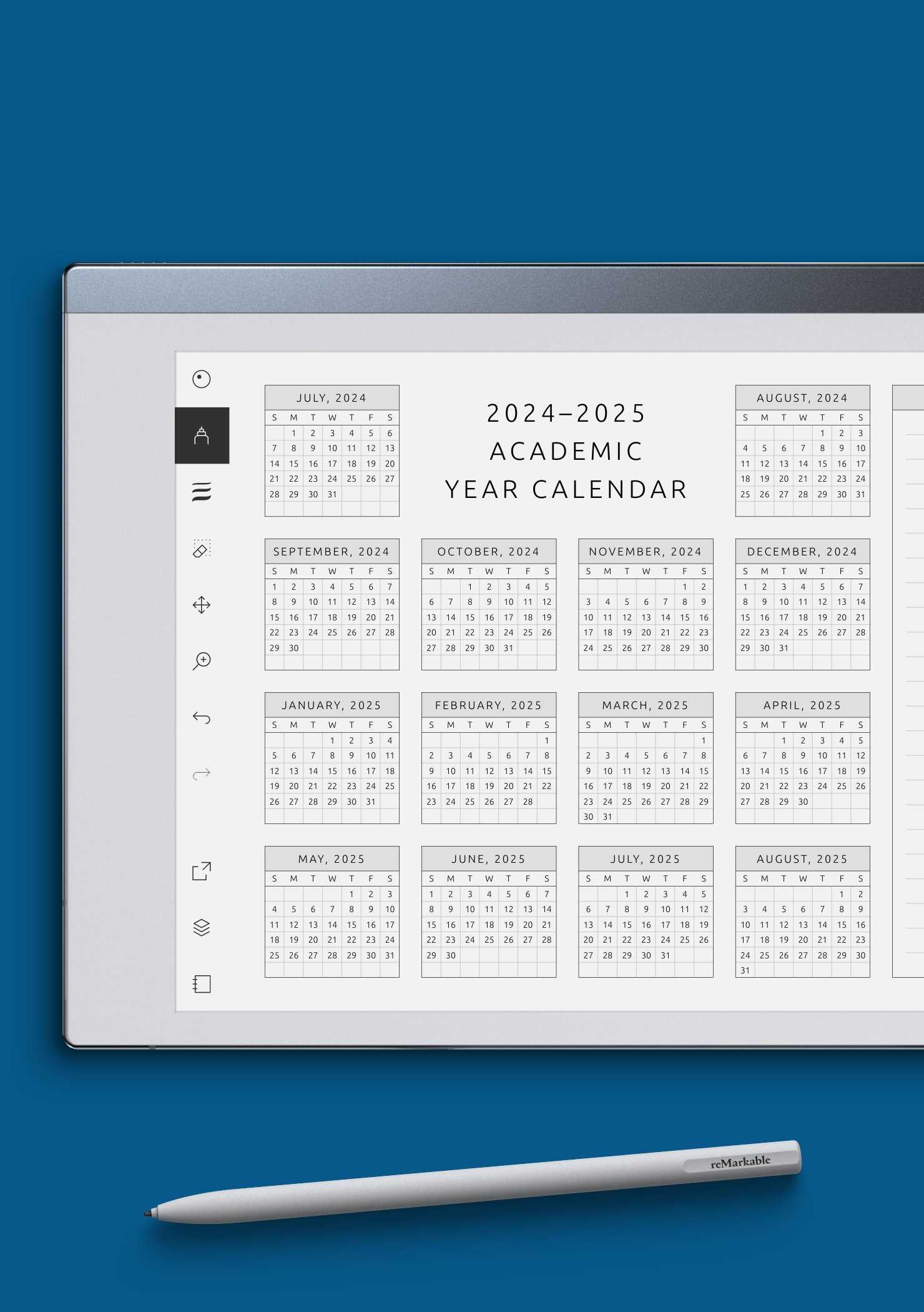 10 year calendar template