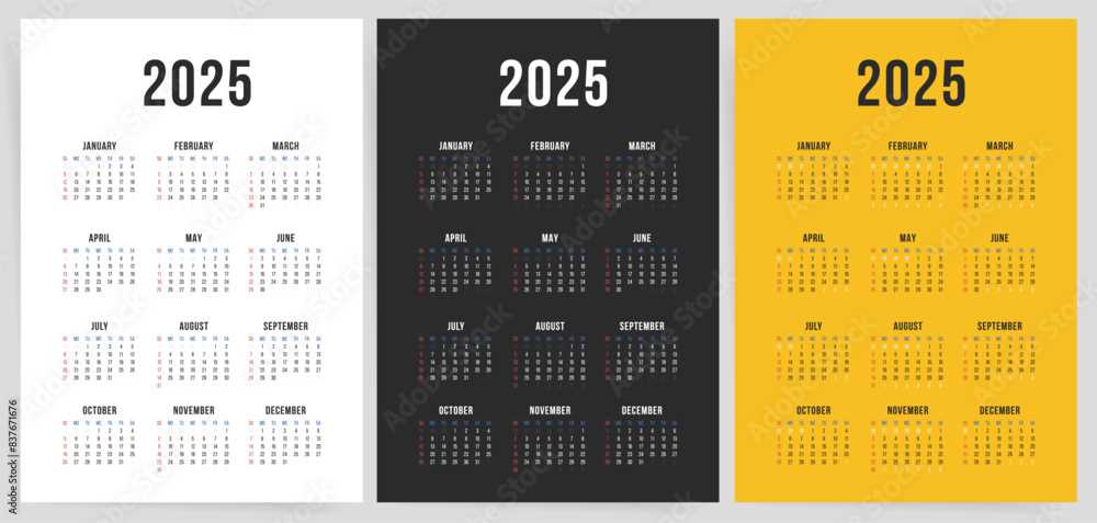 adobe calendar template 2025