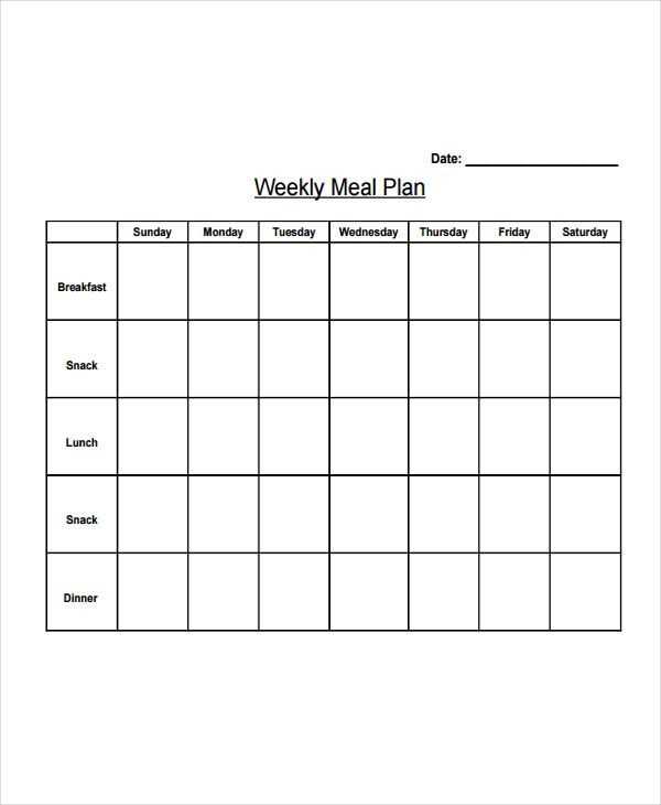 nutrition calendar template