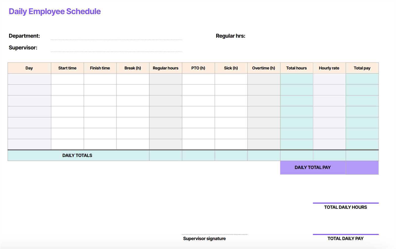 weekly calendar template mac