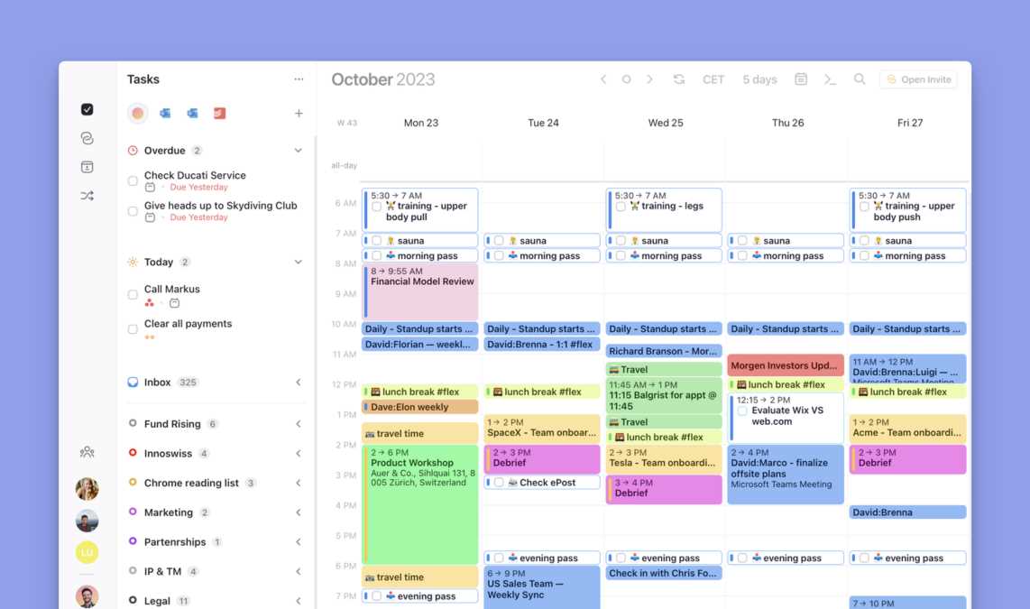 calendar template with recurring events