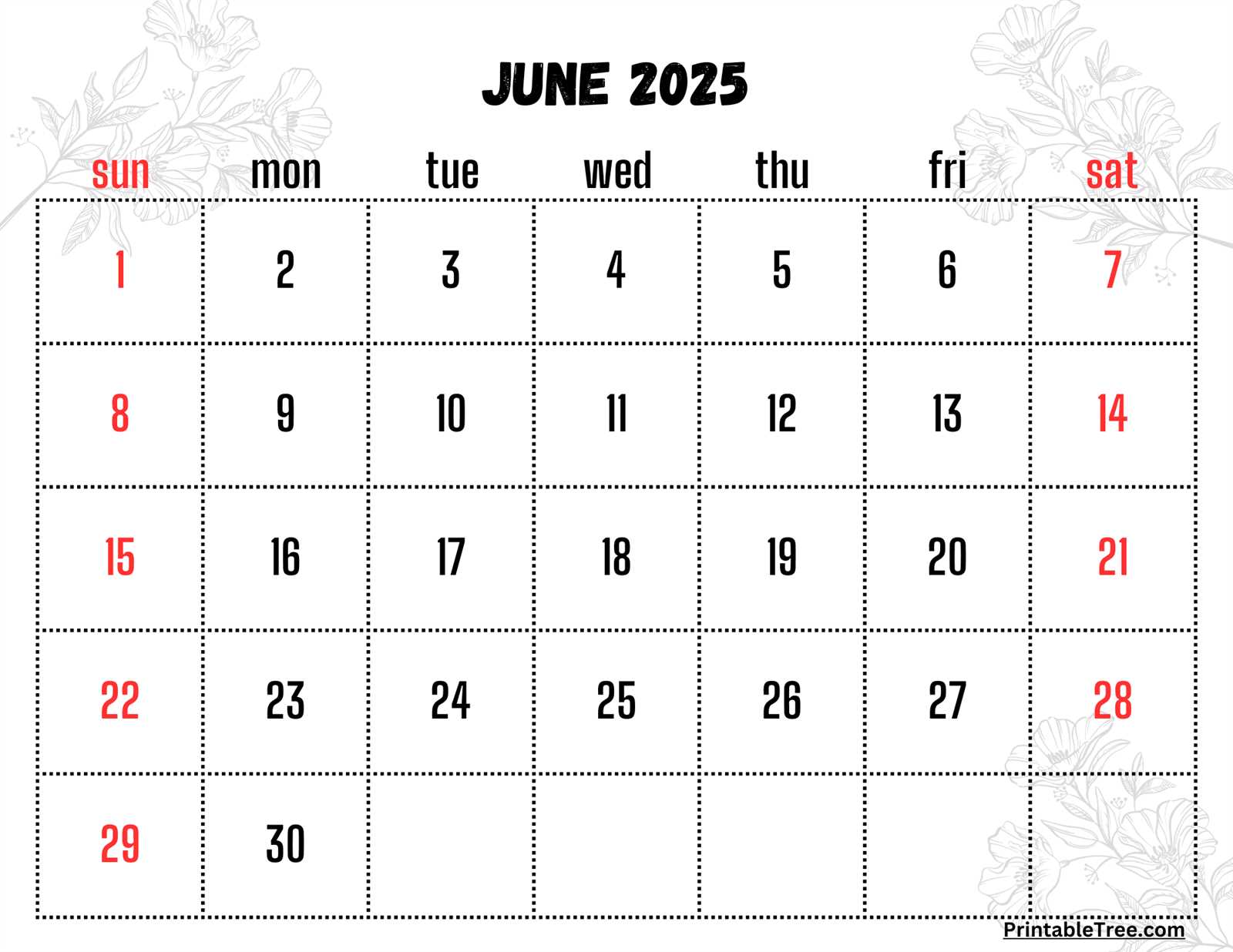 june calendar template 2026