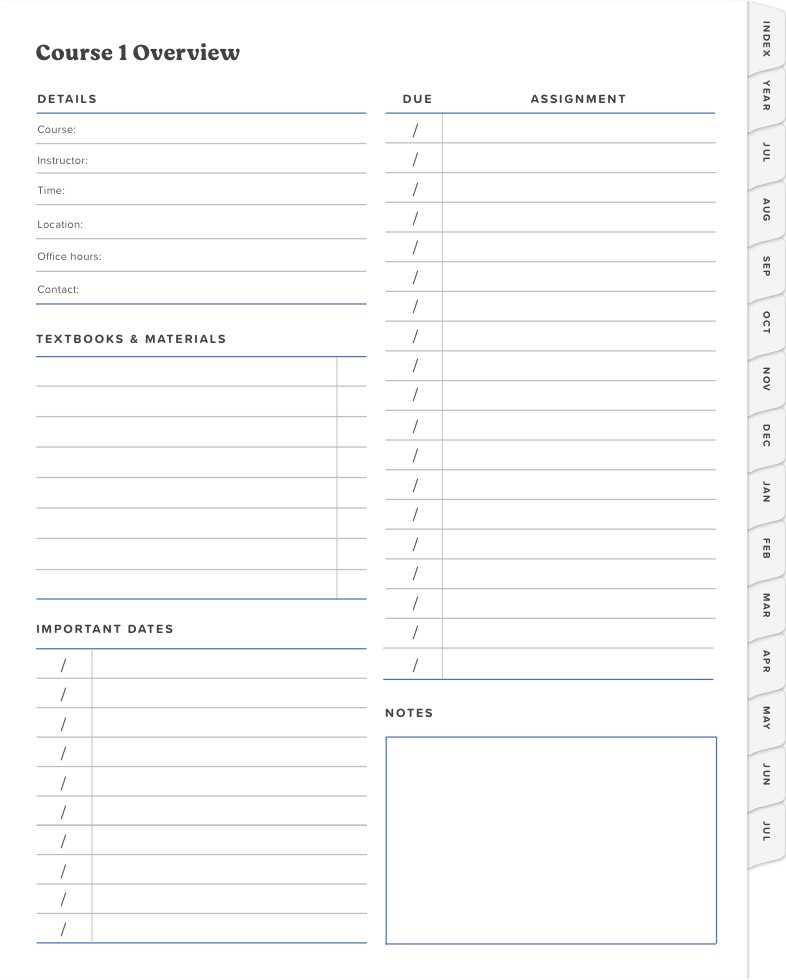 monthly assignment calendar template