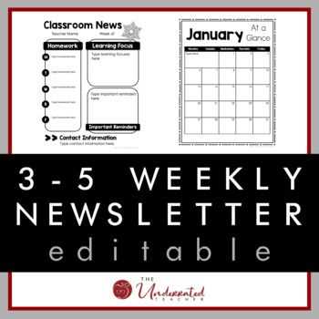 newsletter calendar template