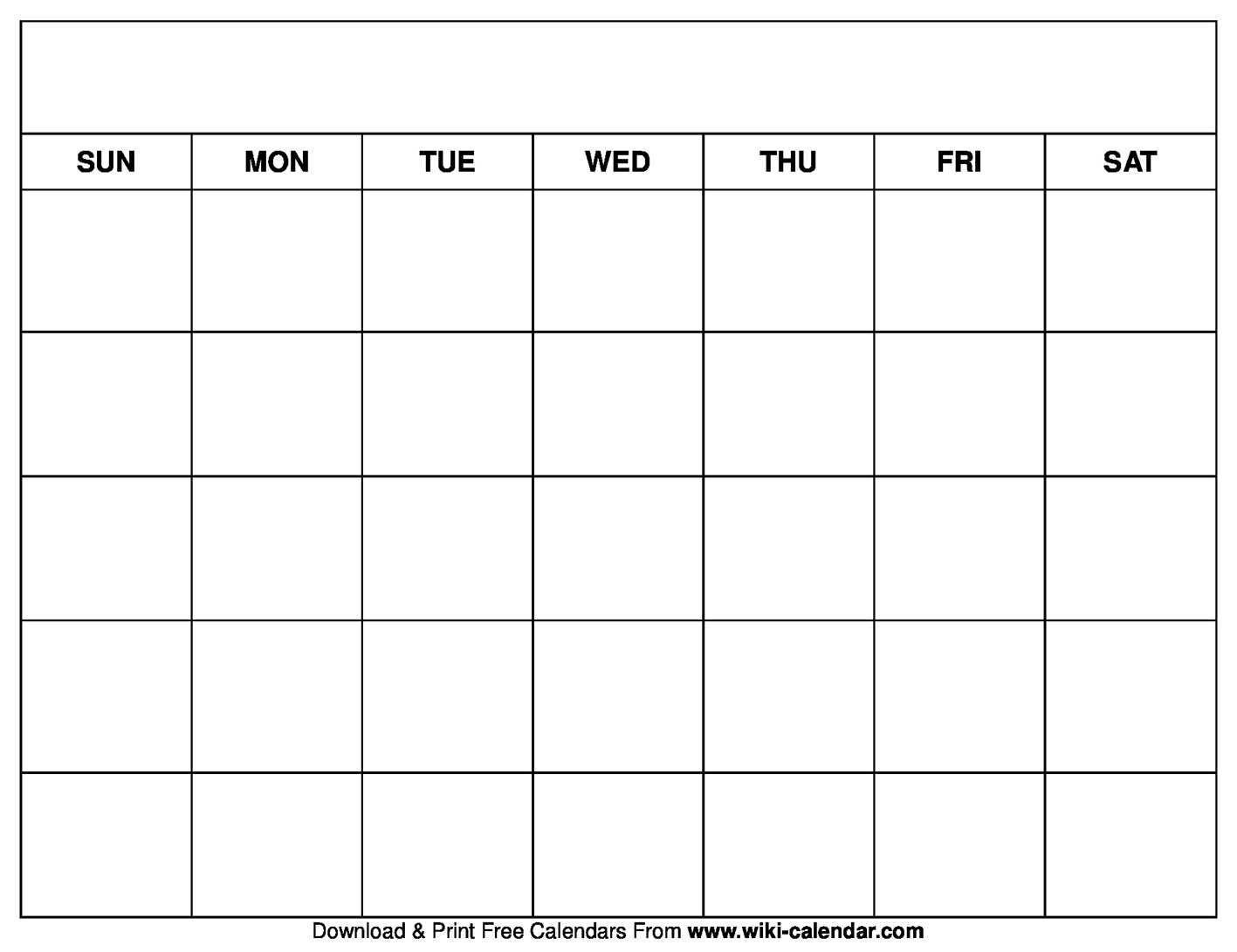 printable free blank calendar template