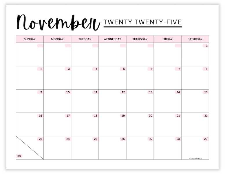 2025 cute calendar template