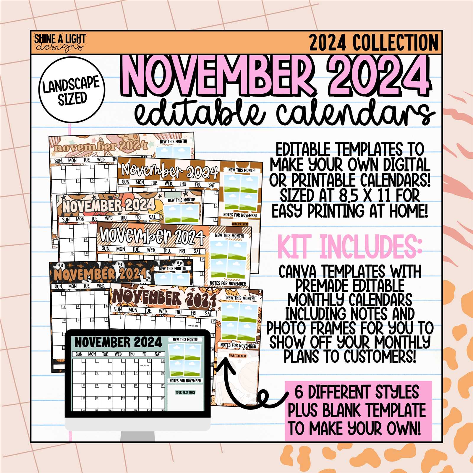 editable november calendar template