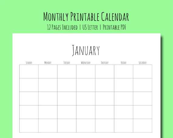 free printable calendar templates no download