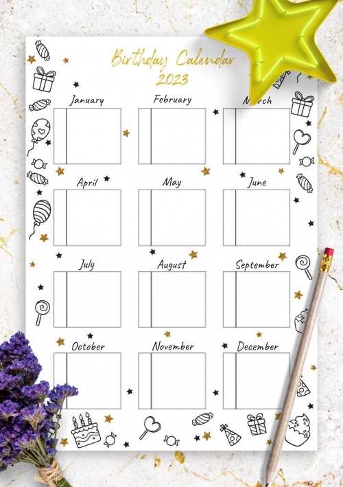 editable birthday calendar template free download