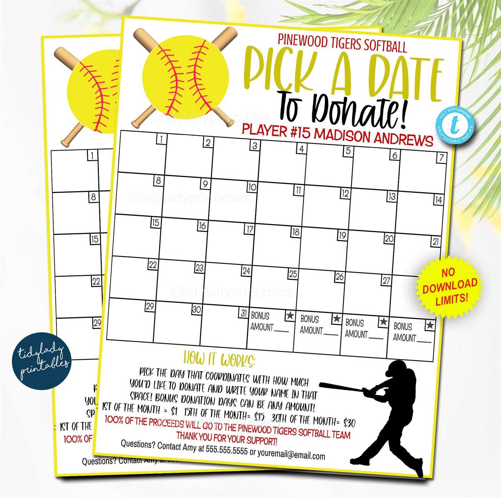 fundraising calendar template free