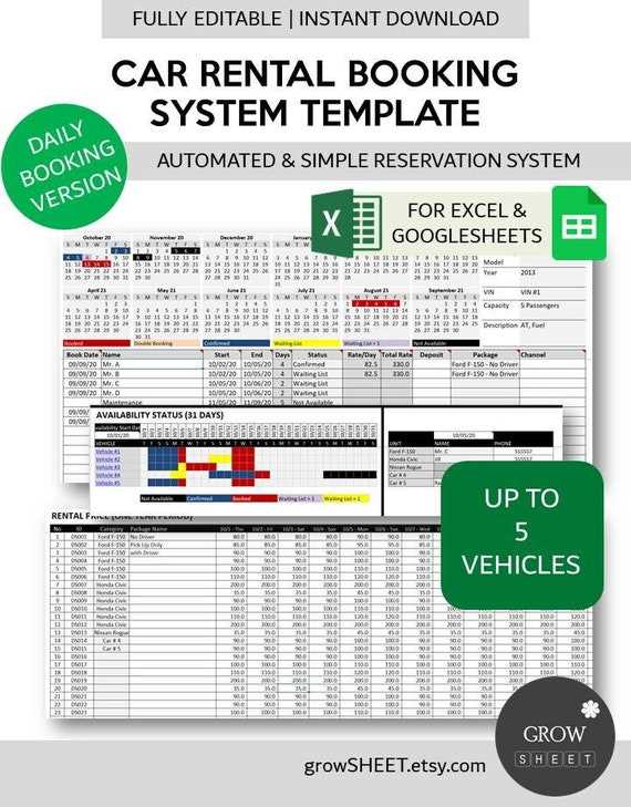 rental calendar template