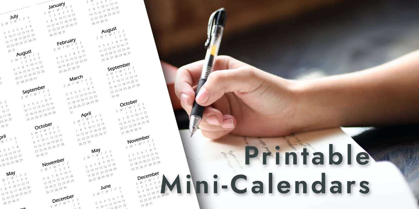 mini monthly calendar template