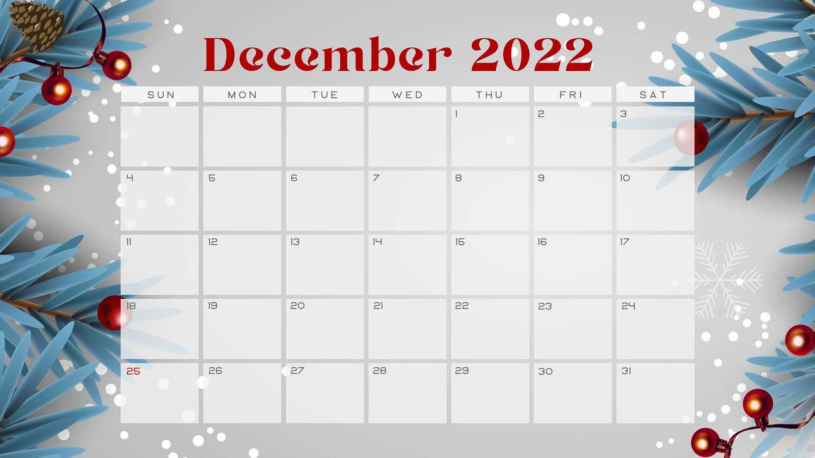 christmas calendar template