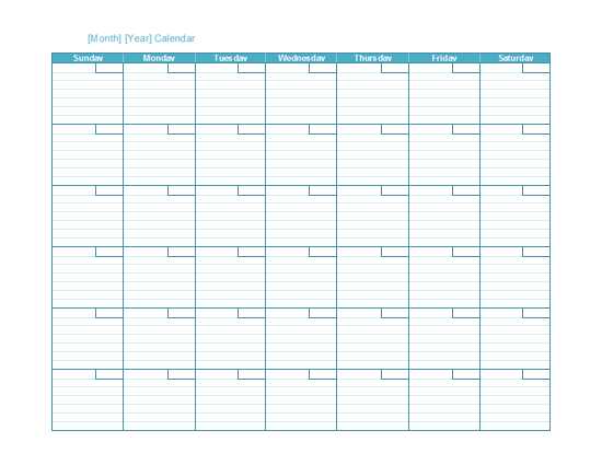 open office monthly calendar template