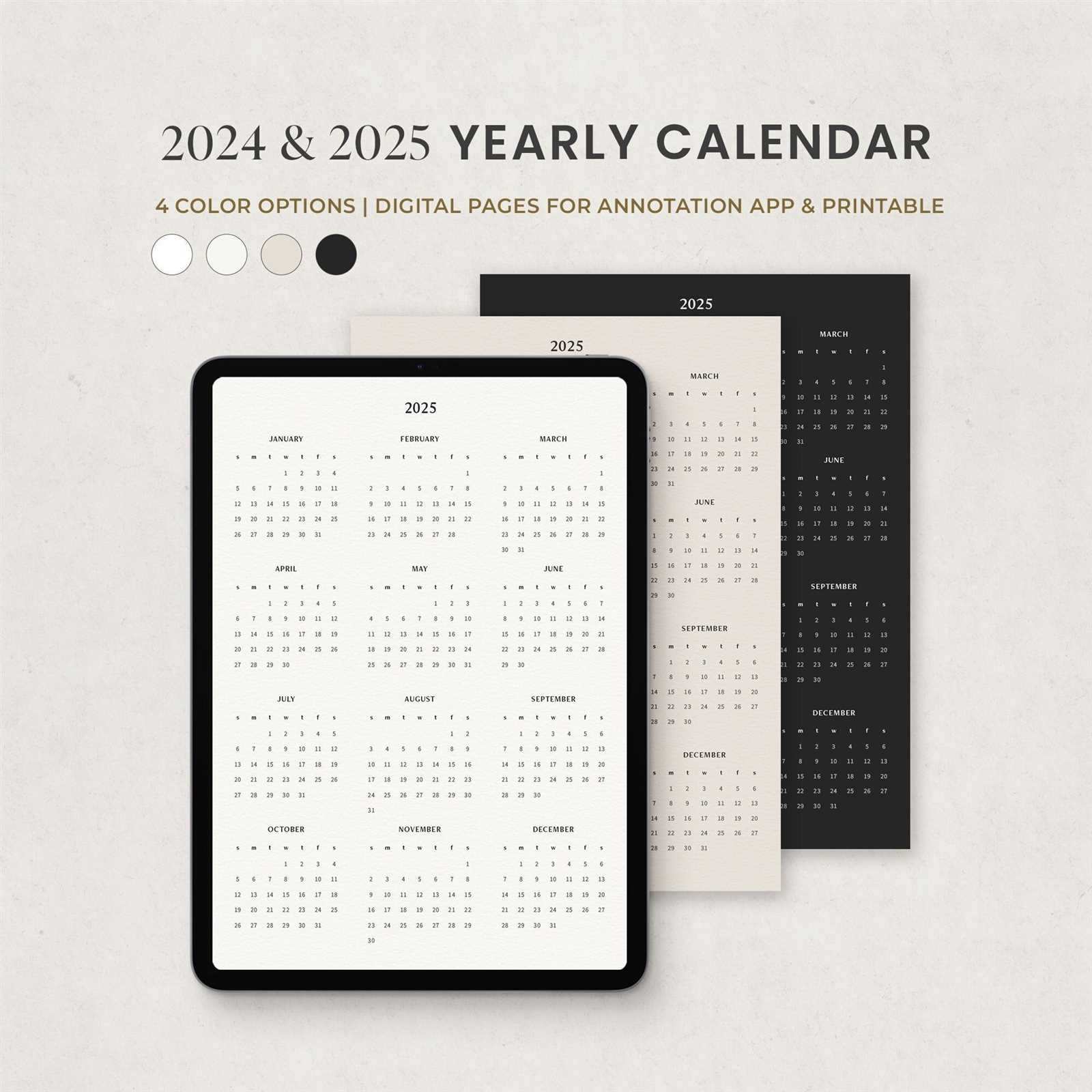 2025 year calendar template