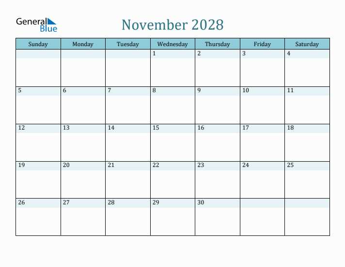 november template calendar