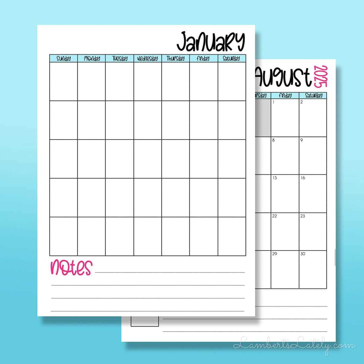 2025 publisher calendar template