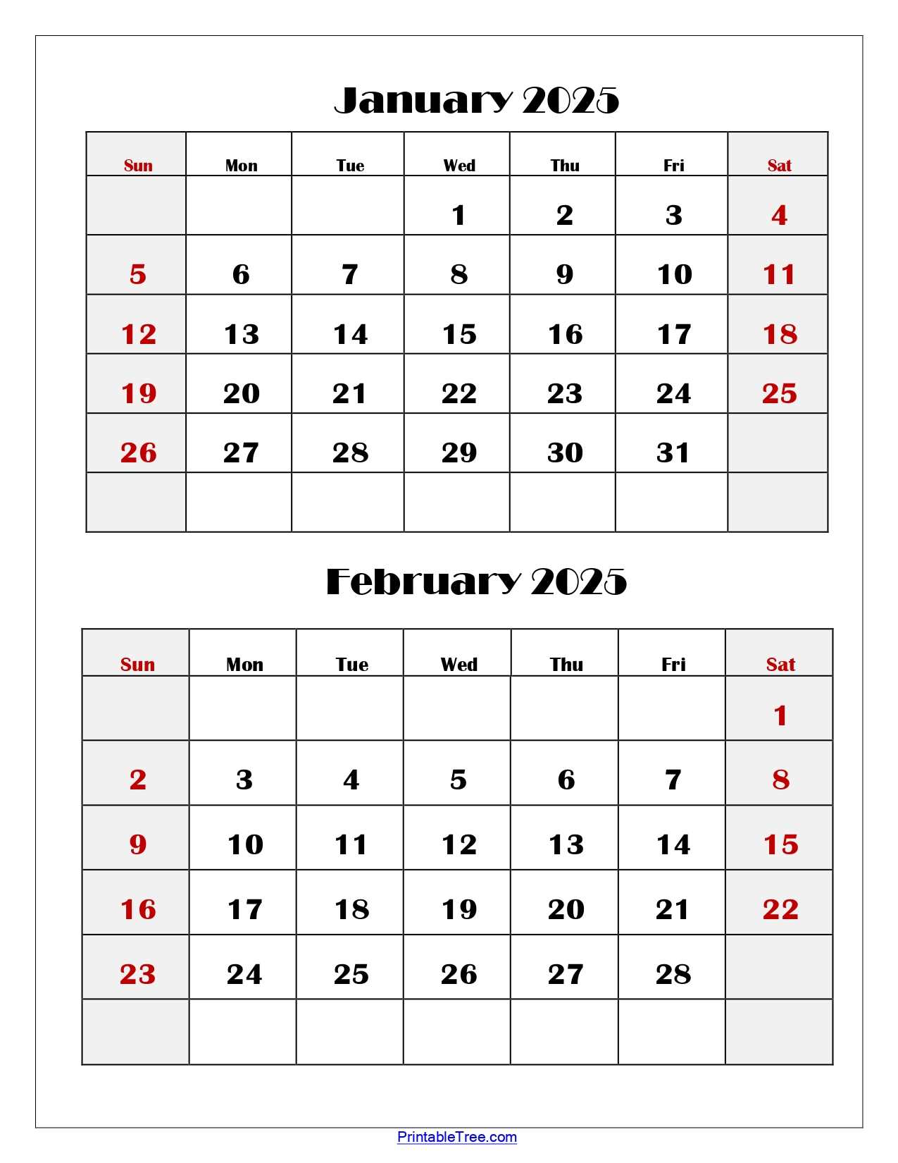 feb 2025 calendar template