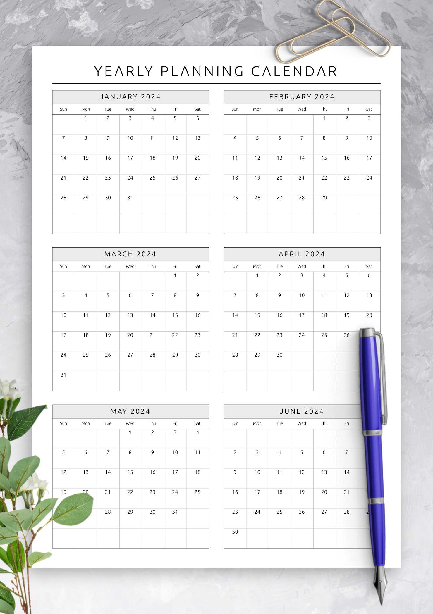 calendar template for planning