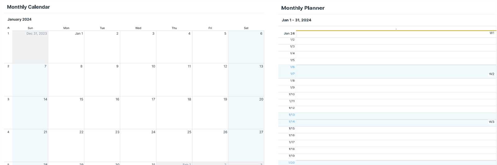 blank calendar free template