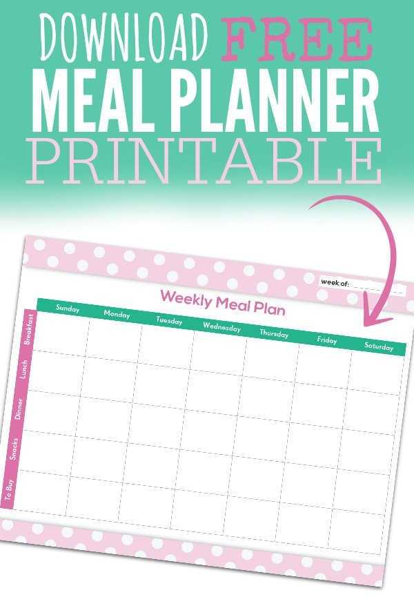 printable meal calendar template