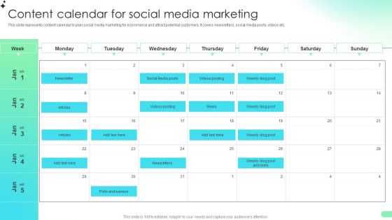 sample social media calendar template