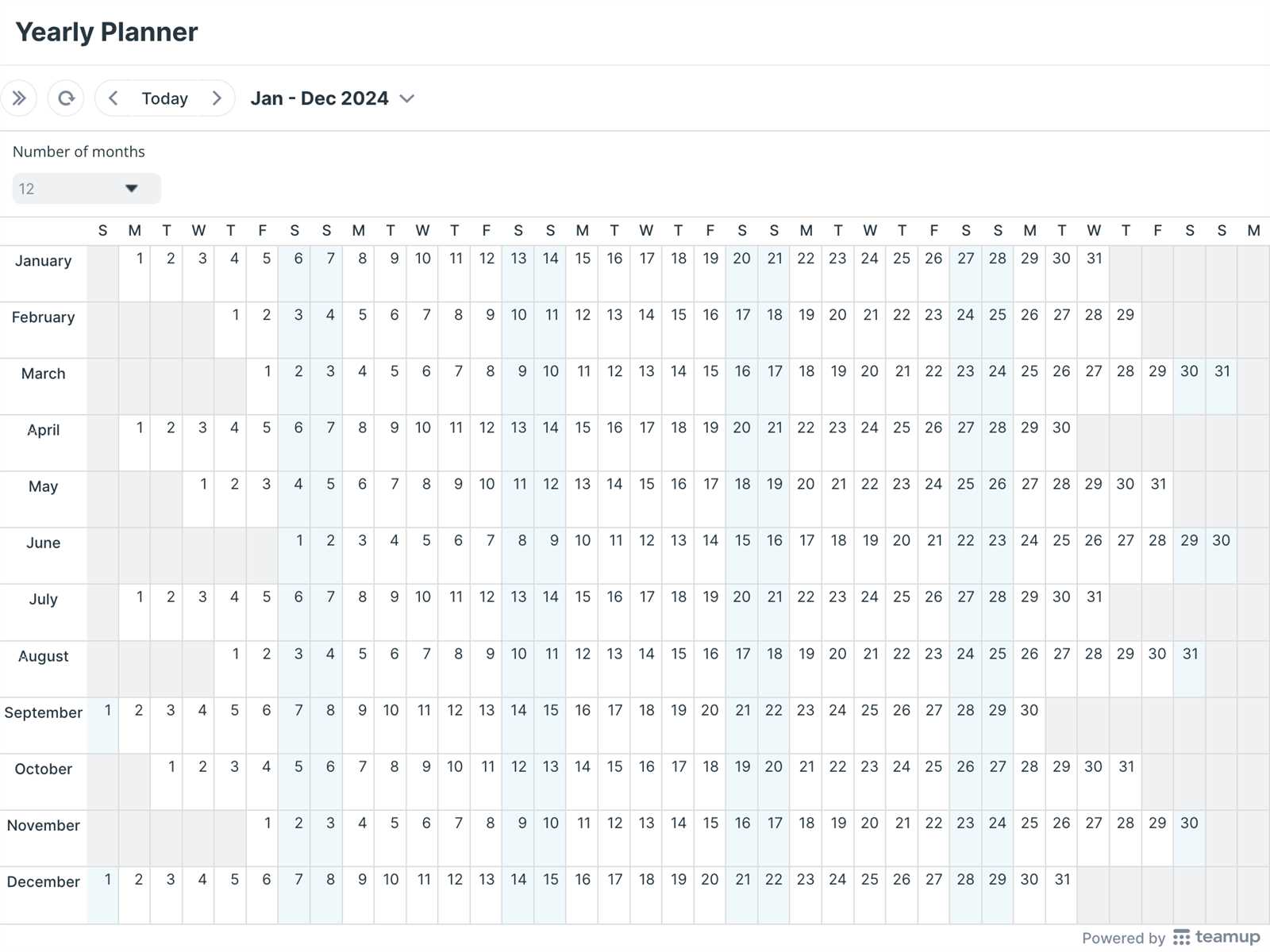 five year calendar template