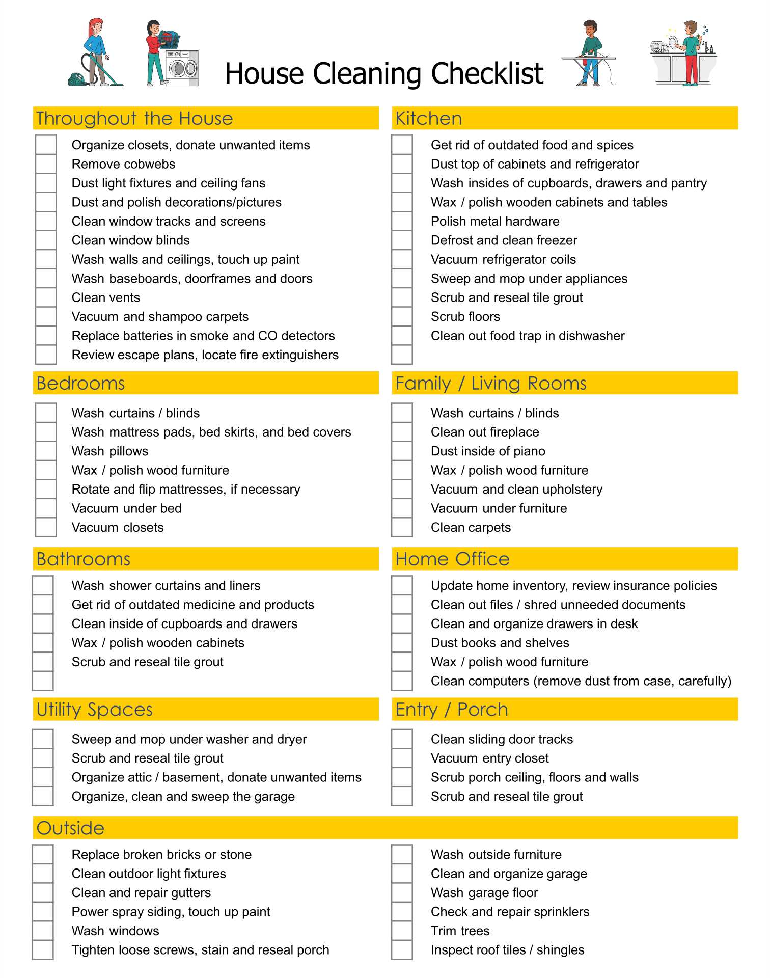 housekeeping calendar template