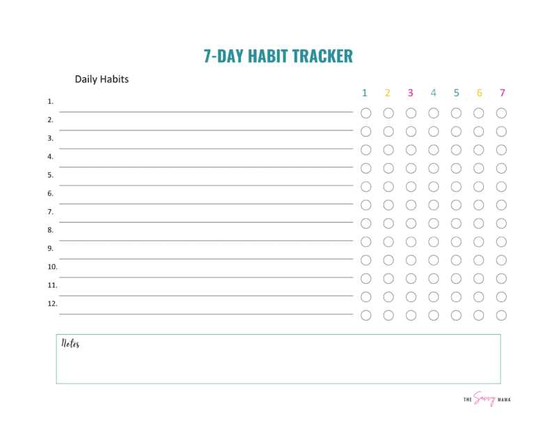 7 habits calendar template