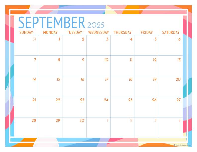 sept 2025 calendar template