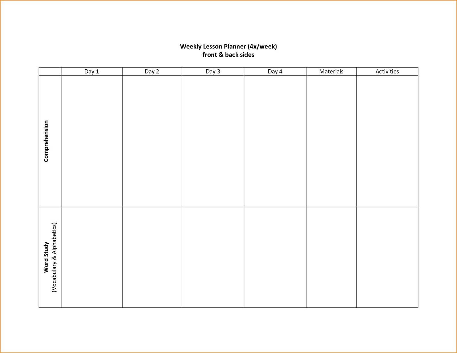 blank 6 week calendar template