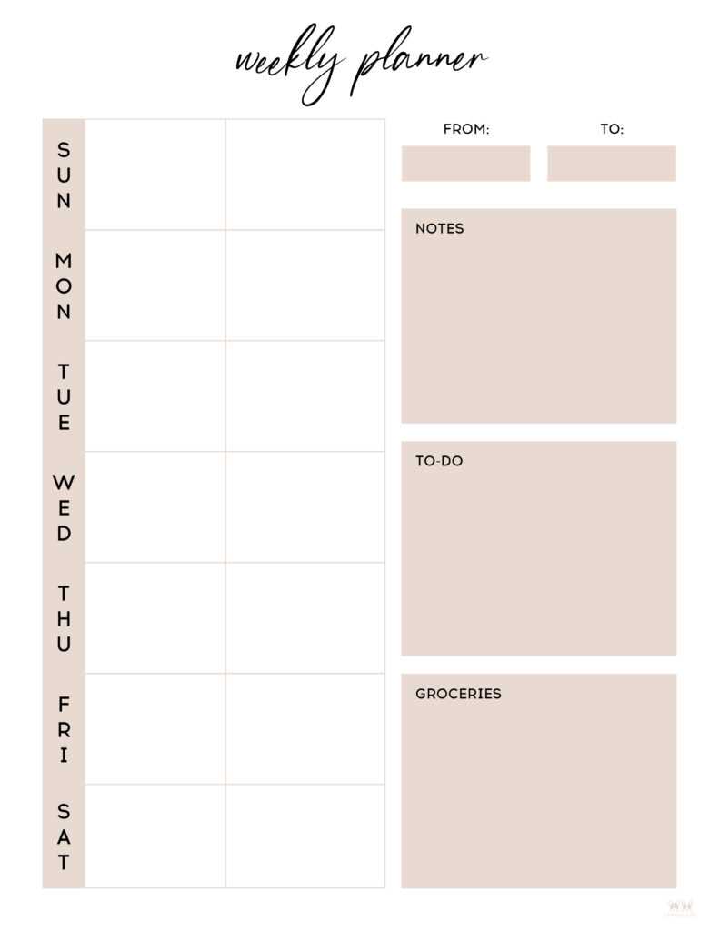 two week blank calendar template