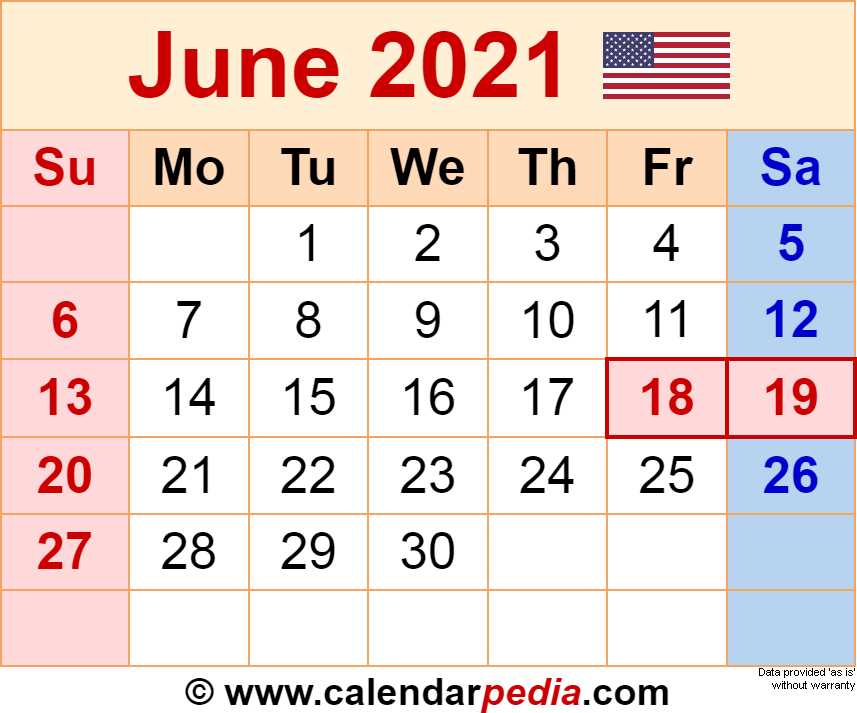 calendar june template