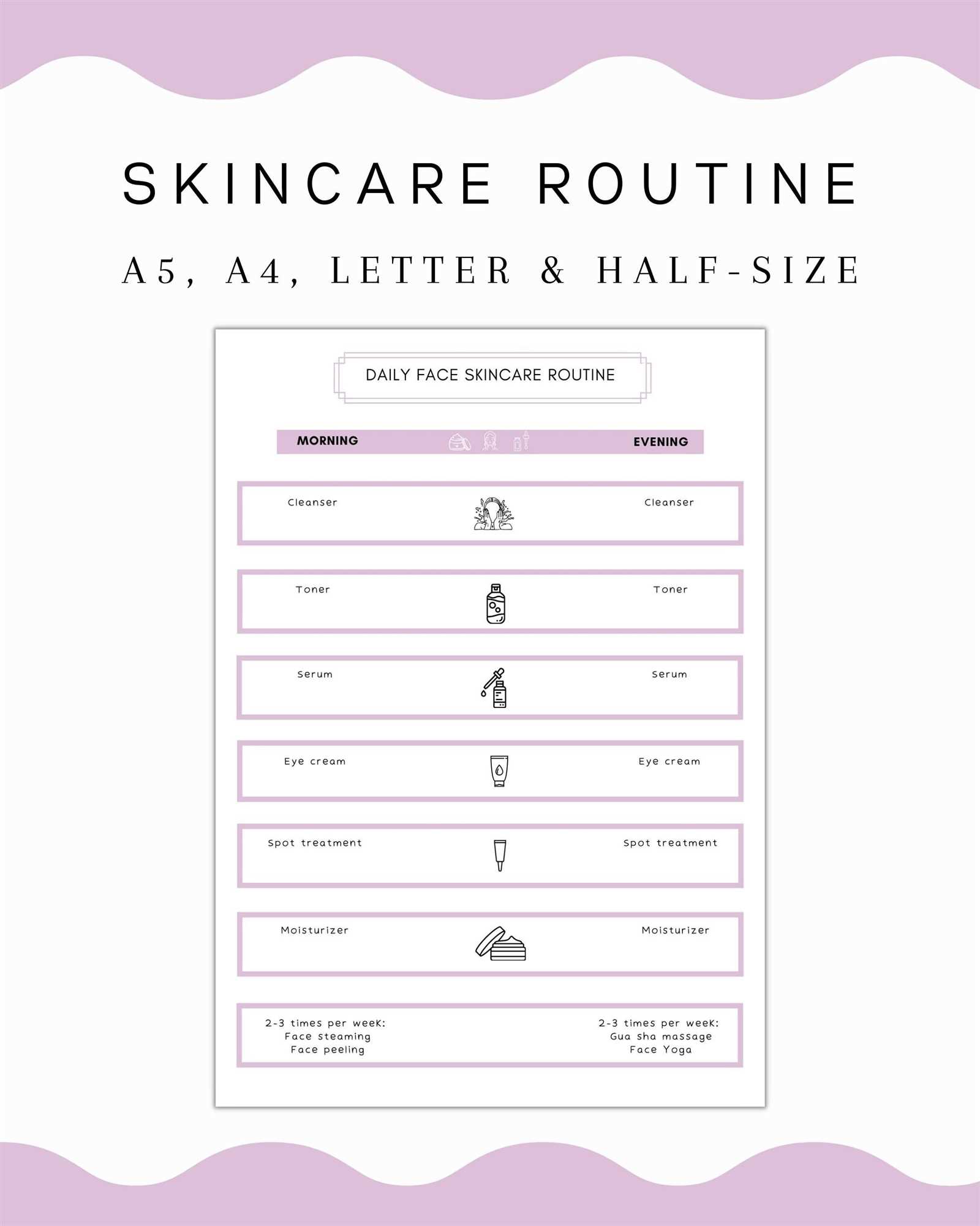 skincare calendar template