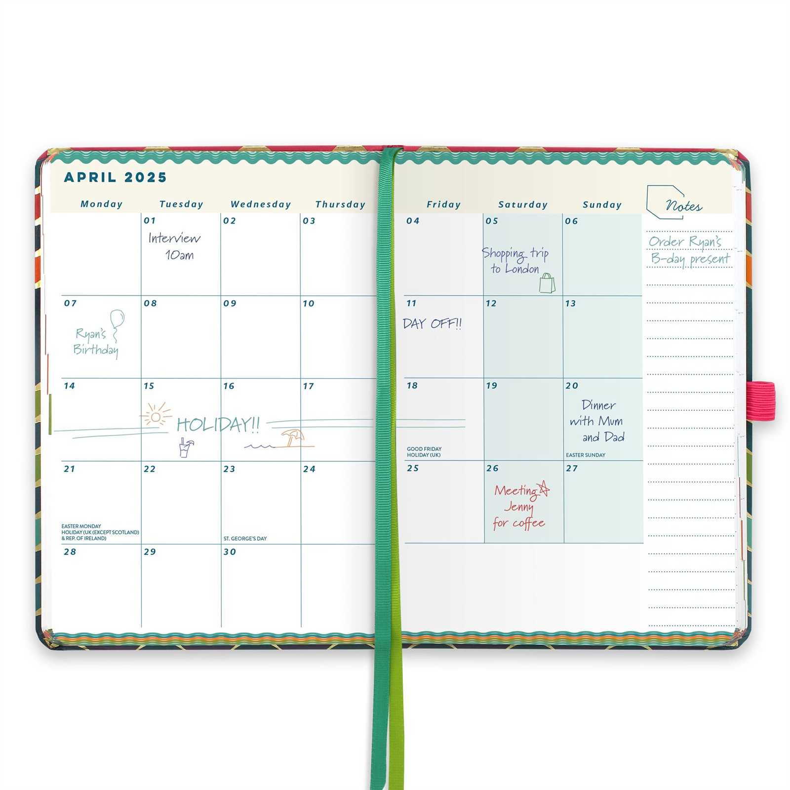 diary calendar template