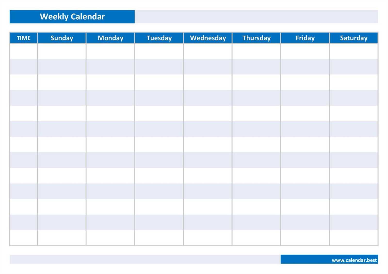 printable one week calendar template