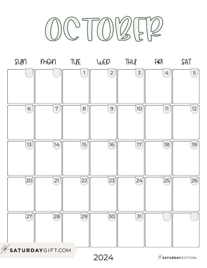 october free calendar template