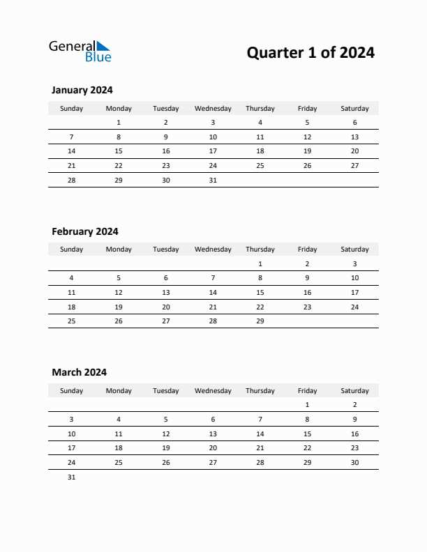 quarterly event calendar template