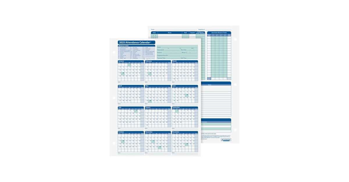 attendance calendar template