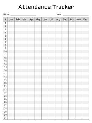 employee attendance calendar template