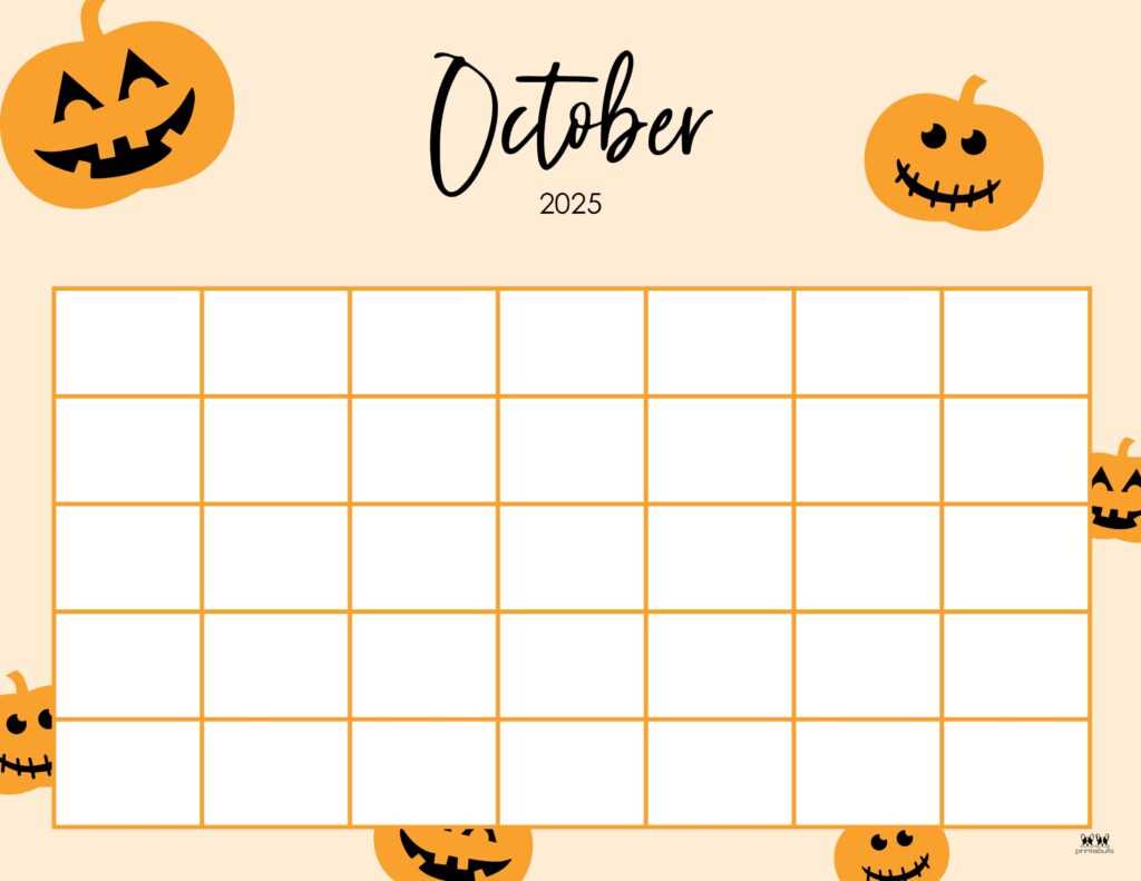 blank calendar template october 2025