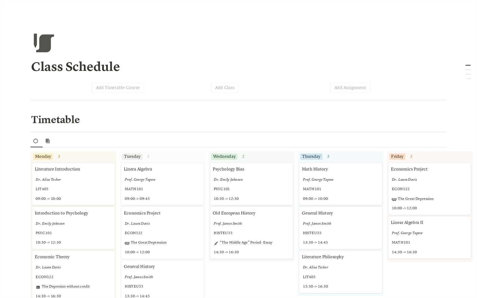 calendar for success template