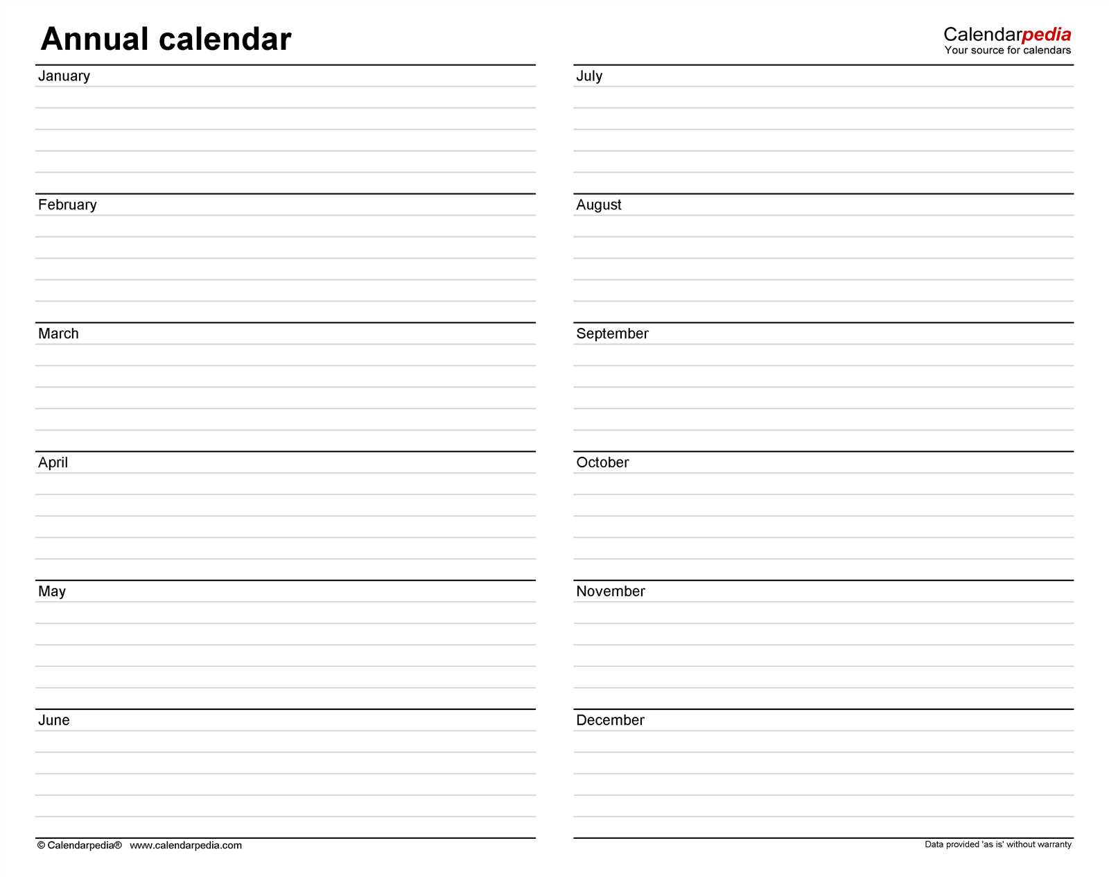 8x11 calendar template